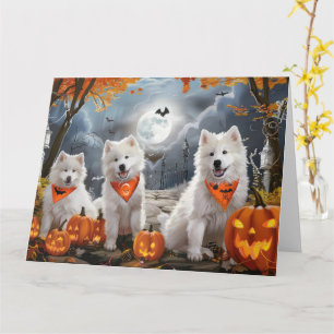 Samoyed Halloween Spooky Card