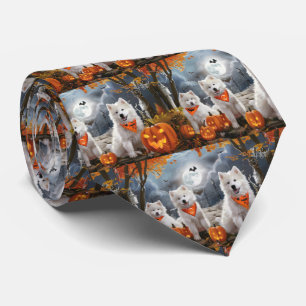 Samoyed Halloween Spooky Tie