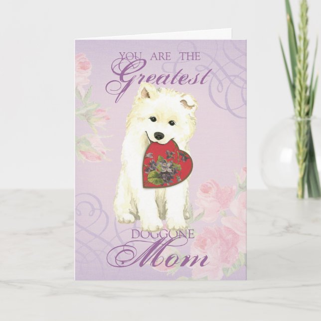 Samoyed Heart Mum Card (Front)
