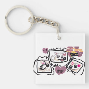 Samoyed Hearts  Key Ring