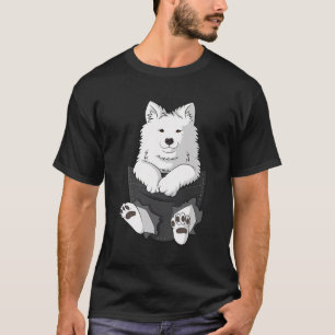 Samoyed In Chest Pocket Dog T-Shirt