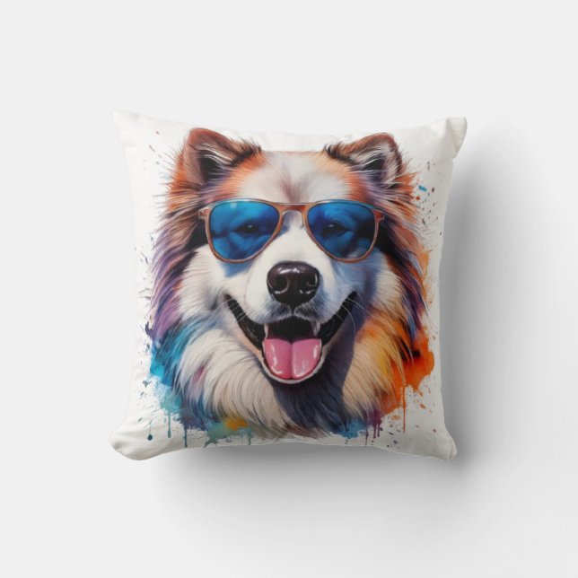 Samoyed in Color Cushion (Front)