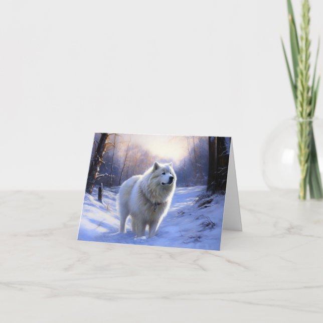 Samoyed Let It Snow Christmas Card (Front)