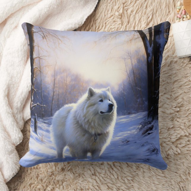 Samoyed Let It Snow Christmas Cushion (Blanket)