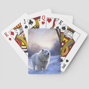Samoyed Let It Snow Christmas Playing Cards