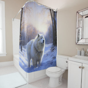 Samoyed Let It Snow Christmas Shower Curtain