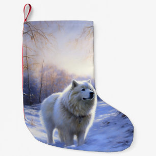 Samoyed Let It Snow Christmas Small Christmas Stocking