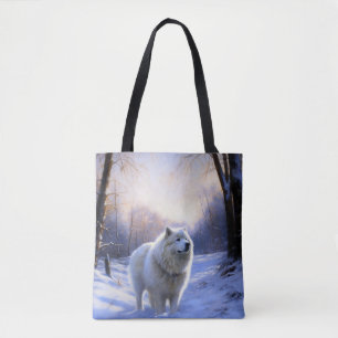Samoyed Let It Snow Christmas Tote Bag