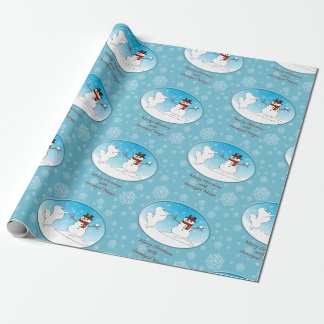 Samoyed Magic Wrapping Paper: Matte, Glossy, Linen Wrapping Paper (Unrolled)