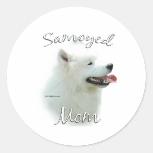 Samoyed Mum 2 Classic Round Sticker