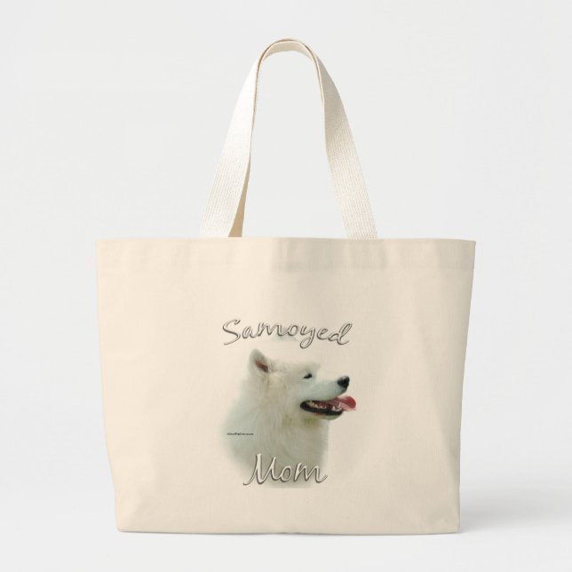 Samoyed Mum 2 Large Tote Bag (Front)