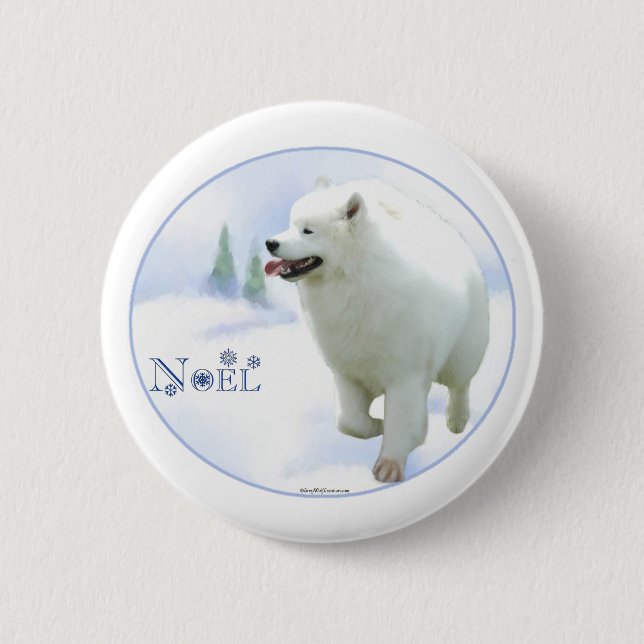 Samoyed Noel Button (Front)