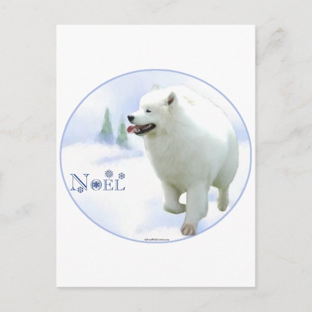 Samoyed Noel Holiday Postcard (Front)