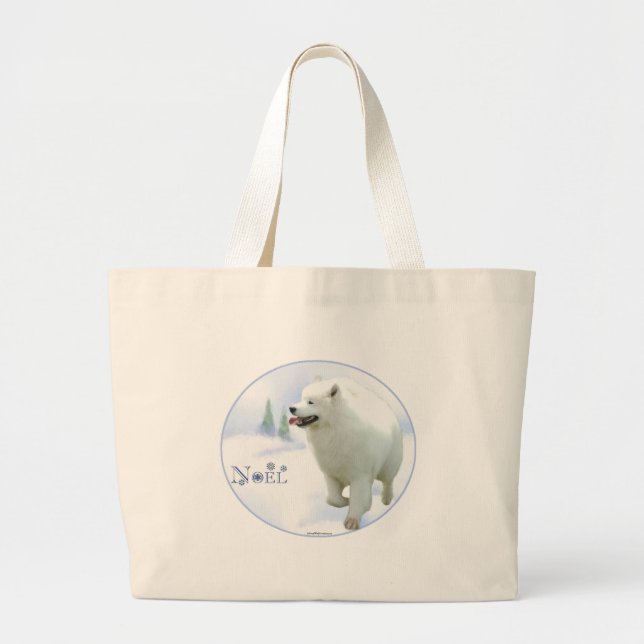 Samoyed Noel Large Tote Bag (Front)