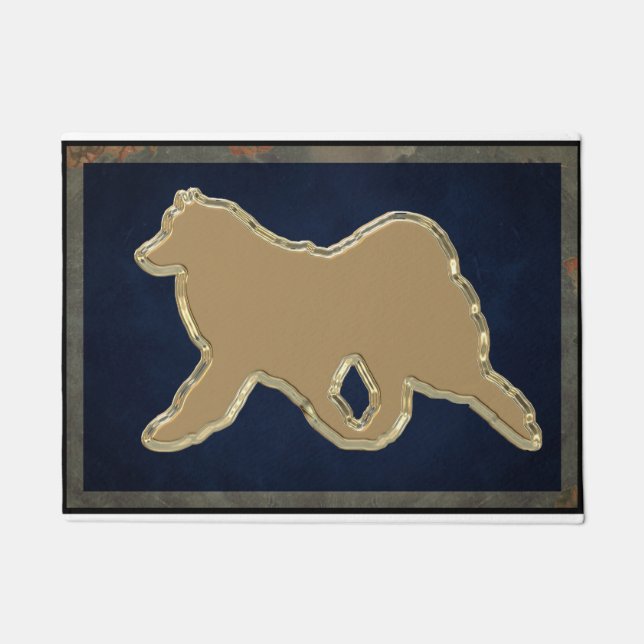 Samoyed Non-Slip Rubber 18" x 24" Door Mat (Front)