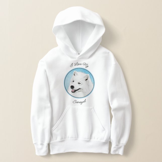 Samoyed Painting - Cute Original Dog Art (Laydown)