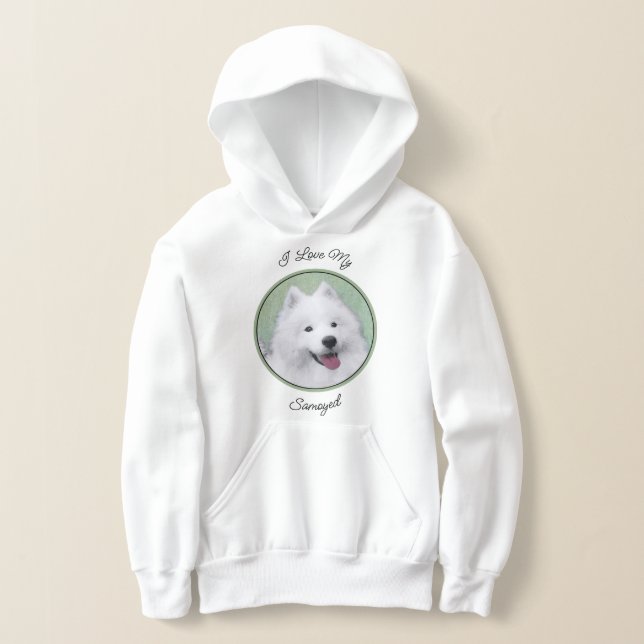Samoyed Painting - Cute Original Dog Art (Laydown)