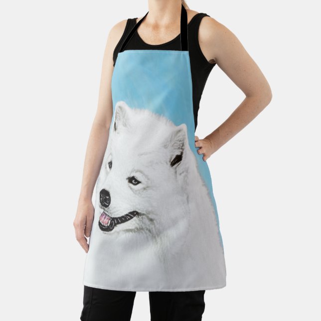 Samoyed Painting - Cute Original Dog Art Apron (Insitu)