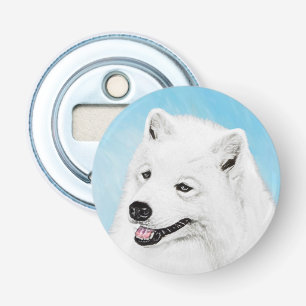 Samoyed Painting - Cute Original Dog Art Bottle Opener