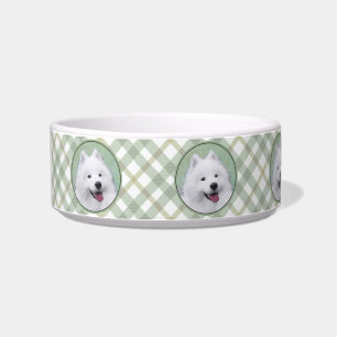 Samoyed Painting - Cute Original Dog Art Bowl