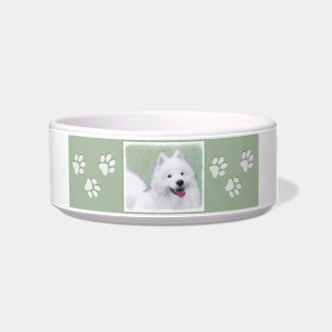 Samoyed Painting - Cute Original Dog Art Bowl