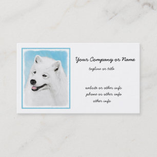 Samoyed Painting - Cute Original Dog Art Business Card