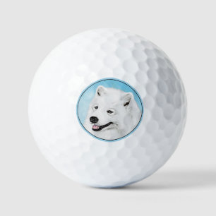 Samoyed Painting - Cute Original Dog Art Golf Balls