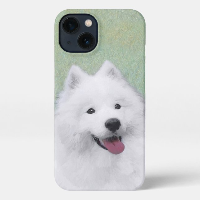 Samoyed Painting - Cute Original Dog Art iPhone Case (Back)