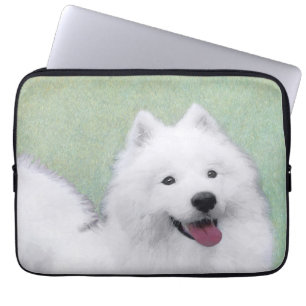 Samoyed Painting - Cute Original Dog Art Laptop Sleeve