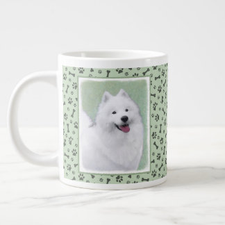 Samoyed Painting - Cute Original Dog Art Large Coffee Mug