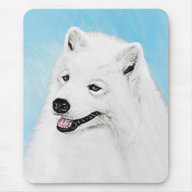 Samoyed Painting - Cute Original Dog Art Mouse Mat (Front)