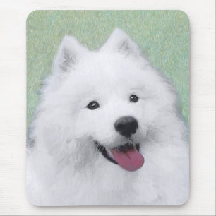 Samoyed Painting - Cute Original Dog Art Mouse Mat