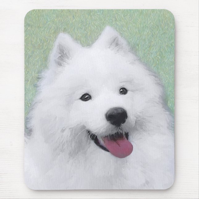 Samoyed Painting - Cute Original Dog Art Mouse Mat (Front)