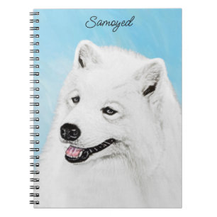 Samoyed Painting - Cute Original Dog Art Notebook