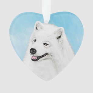 Samoyed Painting - Cute Original Dog Art Ornament
