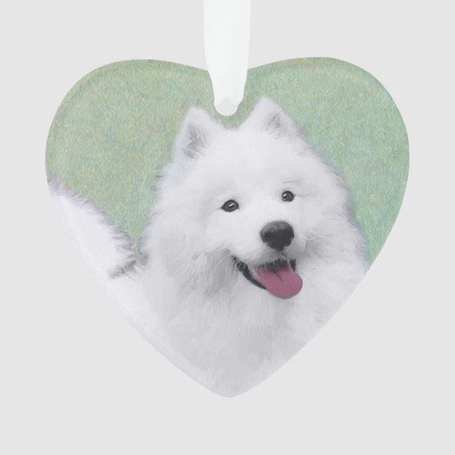 Samoyed Painting - Cute Original Dog Art Ornament (Front)