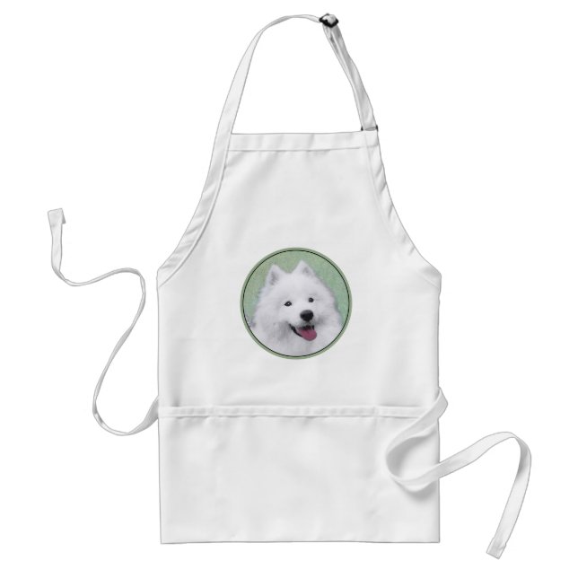 Samoyed Painting - Cute Original Dog Art Standard Apron (Front)