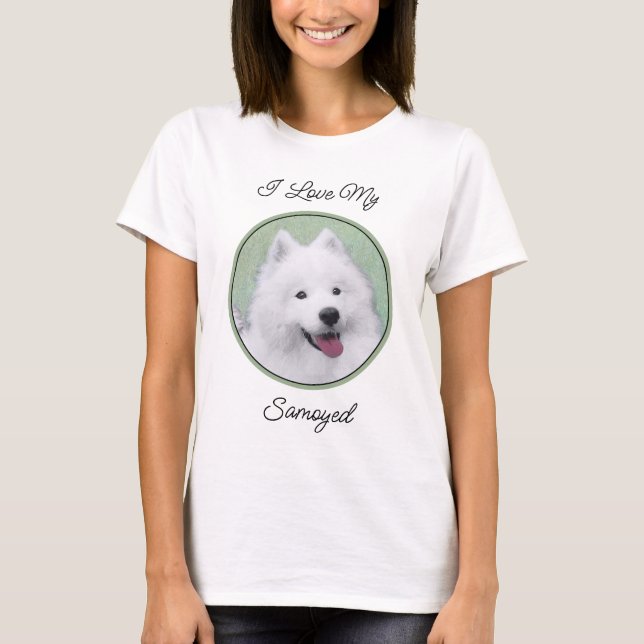 Samoyed Painting - Cute Original Dog Art T-Shirt (Front)
