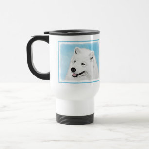 Samoyed Painting - Cute Original Dog Art Travel Mug