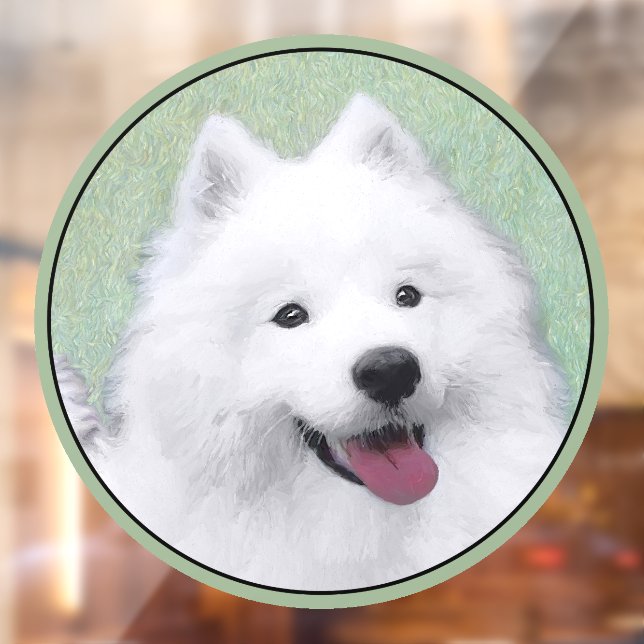 Samoyed Painting - Cute Original Dog Art Window Cling (Sheet 2)
