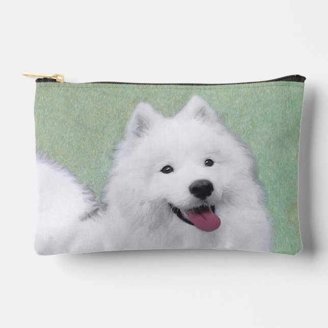 Samoyed Painting White Cute Original Pet Dog Art Accessory Pouch (Front)
