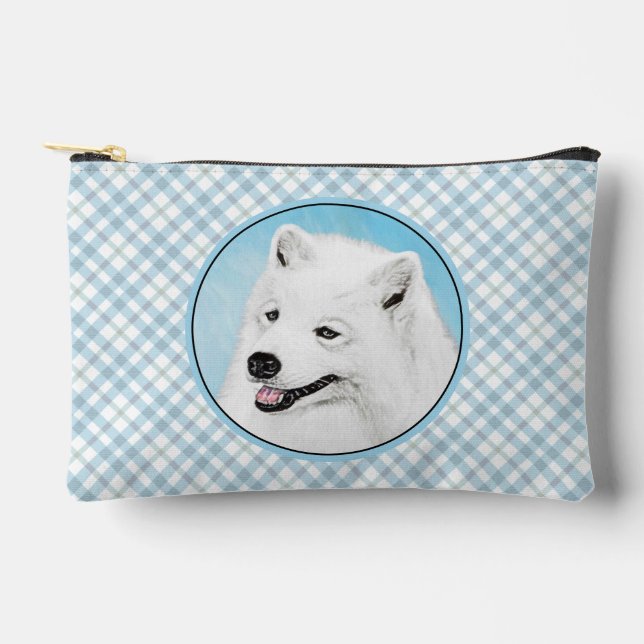 Samoyed Painting White Cute Original Pet Dog Art Accessory Pouch (Front)