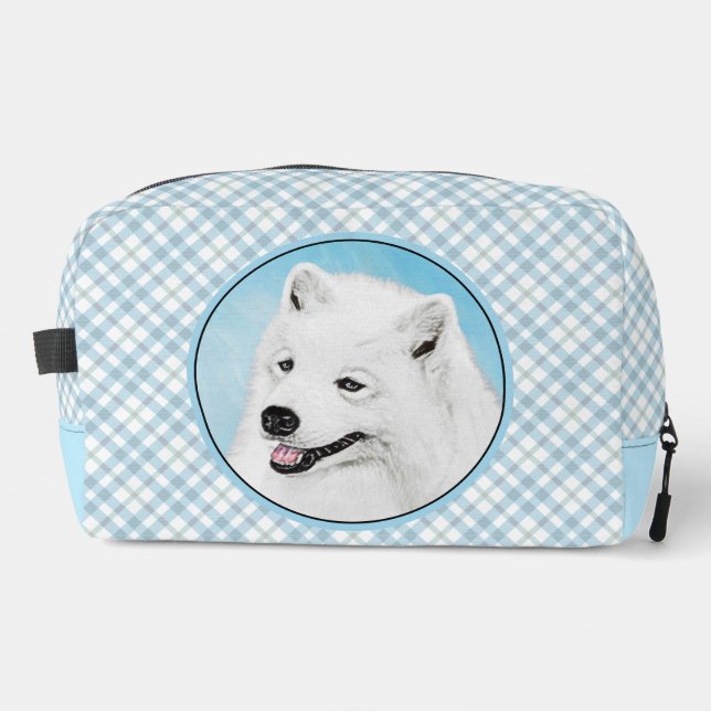 Samoyed Painting White Cute Original Pet Dog Art Dopp Kit (Front)