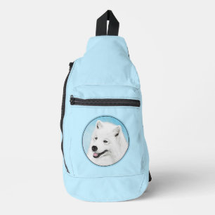 Samoyed Painting White Cute Original Pet Dog Art Sling Bag