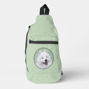 Samoyed Painting White Cute Original Pet Dog Art Sling Bag