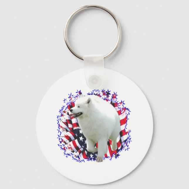 Samoyed Patriot Key Ring (Front)