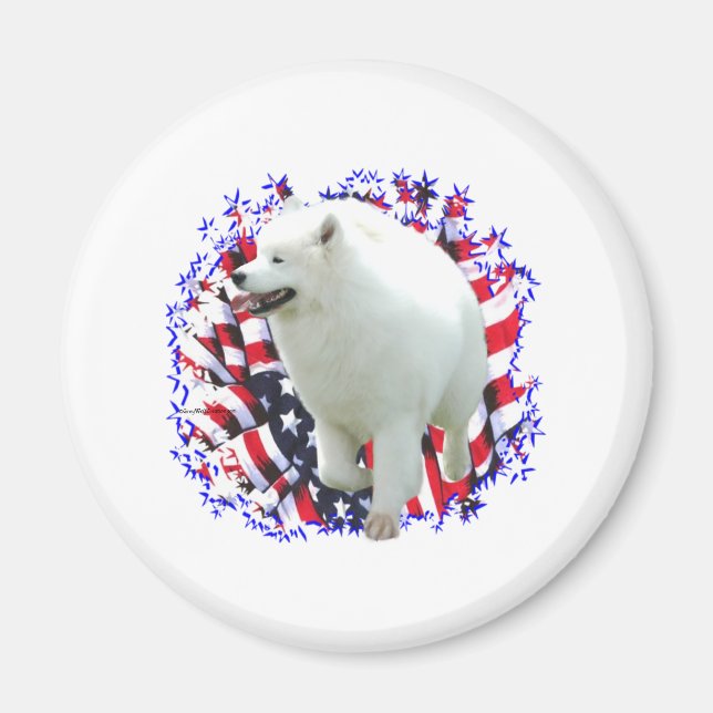 Samoyed Patriot Magnet (Front)