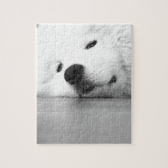 Samoyed Photo Dog White Jigsaw Puzzle (Vertical)