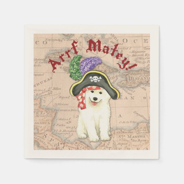 Samoyed Pirate Napkin (Front)