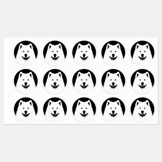 Samoyed Pop Art Fun & Chic Black & White (Sheet)